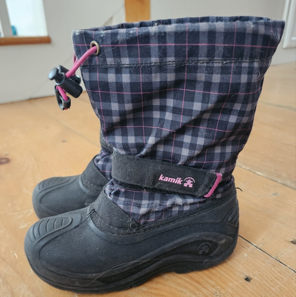 Black and Pink Winter Boots